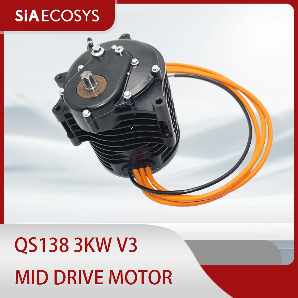 

QSMOTOR QS138 V3 70H Mid Drive Motor 72V 100kmph High Torque, 1:2.35 Reduction Gearbox for Electric ATV & Motorcycle