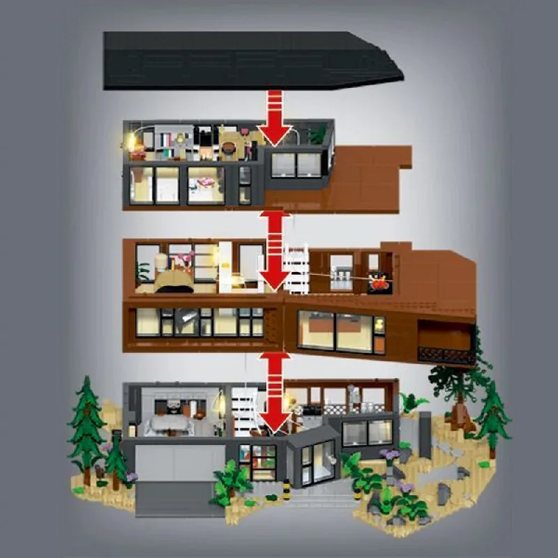 2813 個 MOC ヴァンパイアホークハウスビルディングブロックホラー映画ヴィラ建築モジュラーモデル組立おもちゃ子供ハロウィンギフト