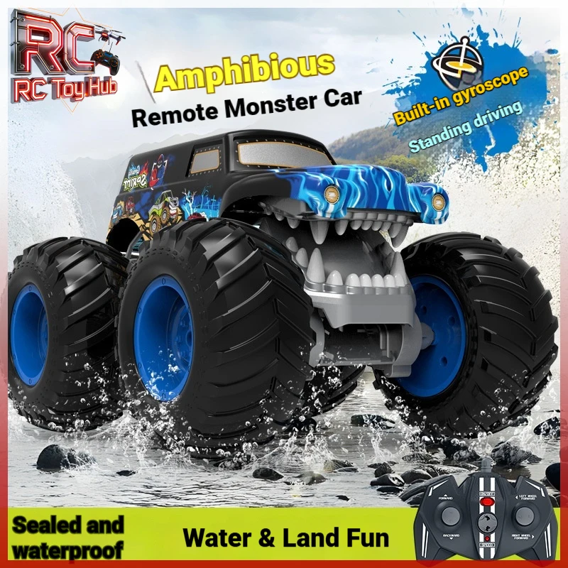 

2.4G 4WD RC Amphibious Stunt Car Waterproof Off-Road Climbing Vehicle Rechargeable Electric Toy for Boys Girls