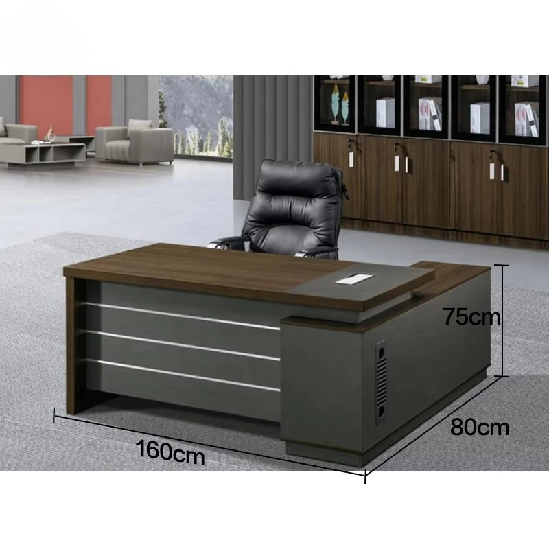 Extendable Wooden and Steel Furniture Ergonomic Design for Villa Use Modern Executive Office Desk