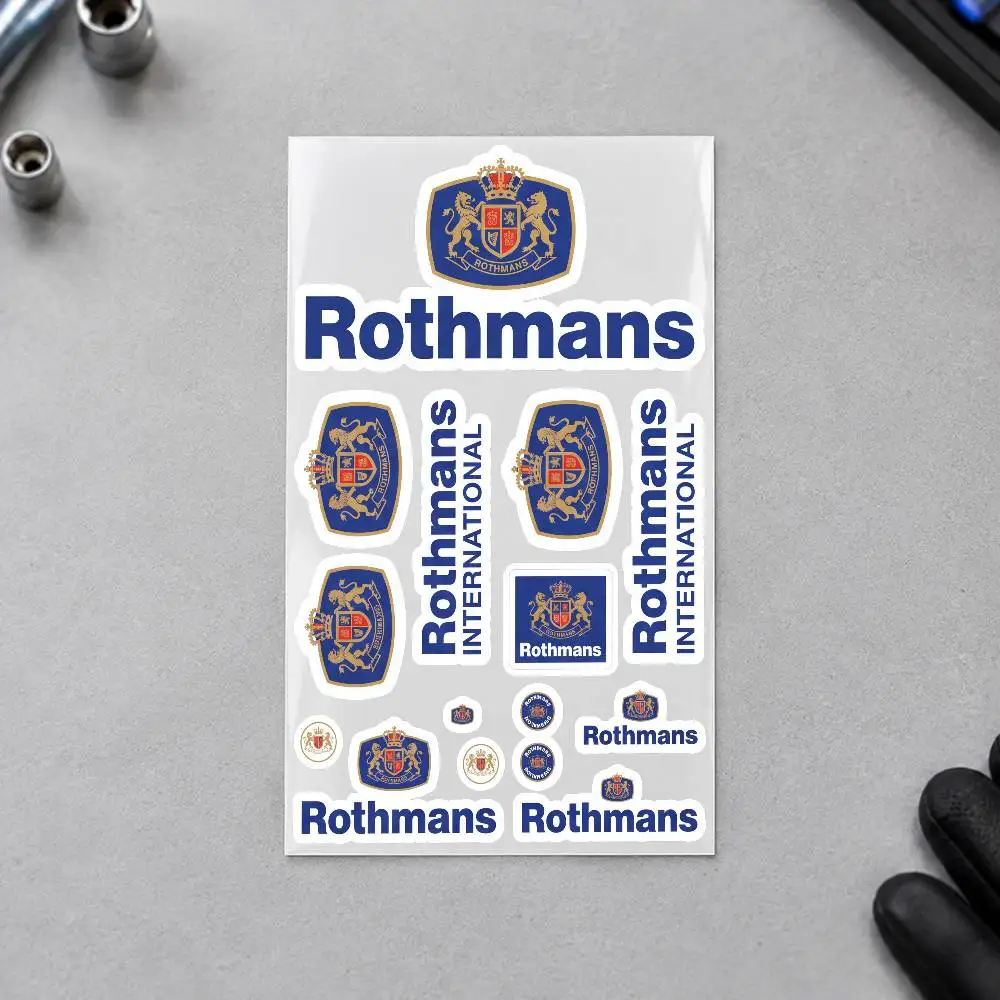 R-Rothmans Custom Motorcycle Sticker Kit Reflective Decal Set For Helmet Tank Fairing Body Graphics