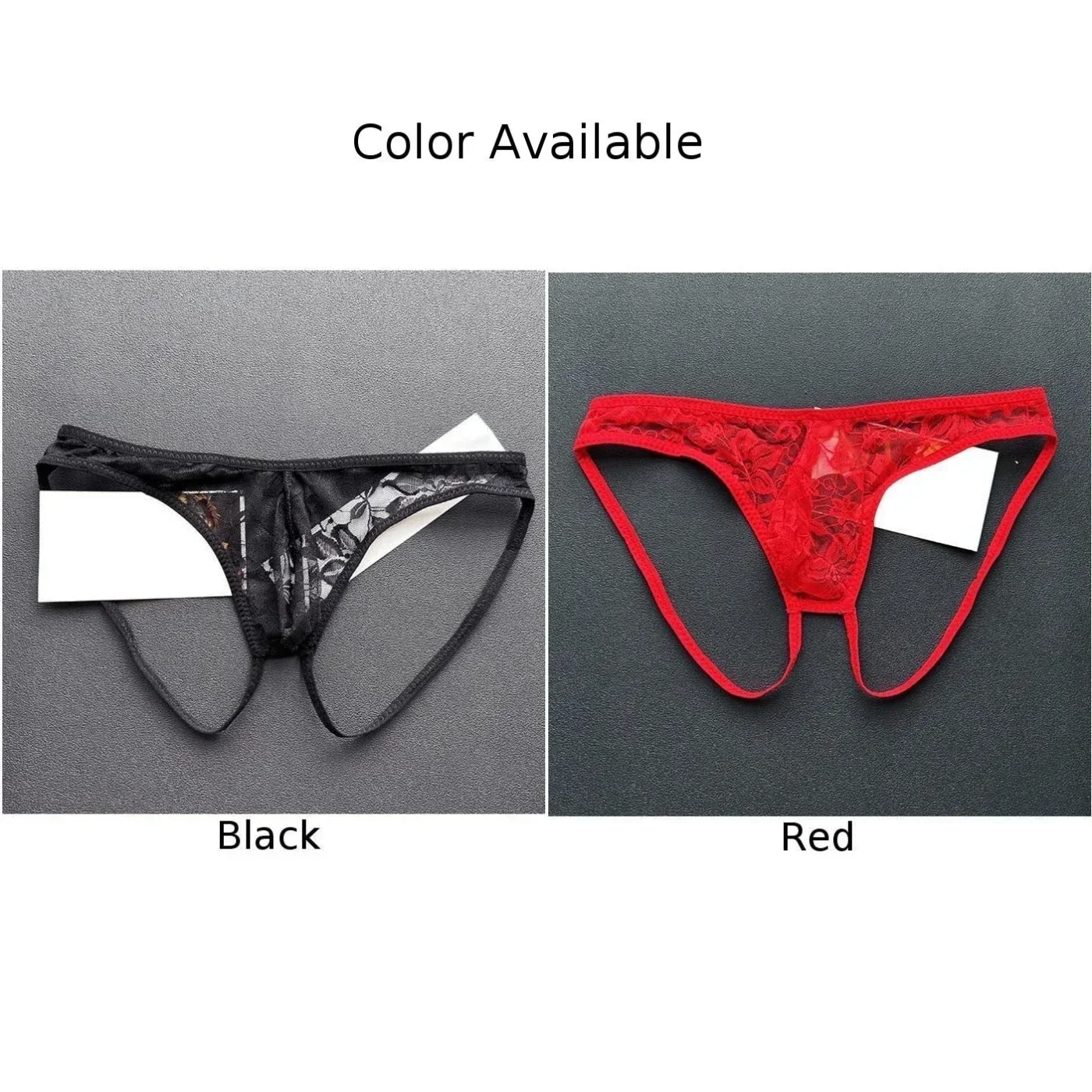 Men‘s Lace Transparent Thongs Panties Sexy Underwear For Men Open Crotch Lingerie Shorts Low Waist Underpants Thong G-string