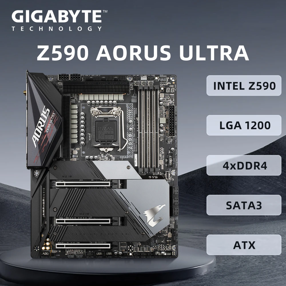 Gigabyte Z590 AORUS ULTRA Motherboard LGA1200 Supports i9-11900KF i7-11700F i5-10400F CPU Intel Z590 M.2 NVME PCIe 4.0