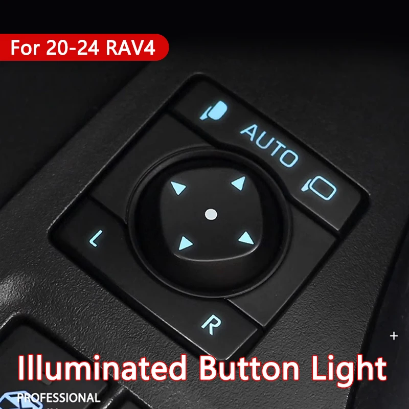 Car Rear View Mirror Folding Switch Button LED Lights Window Lifter Glass Control Switch Button Fits For Toyota RVA4 20-22 23-24