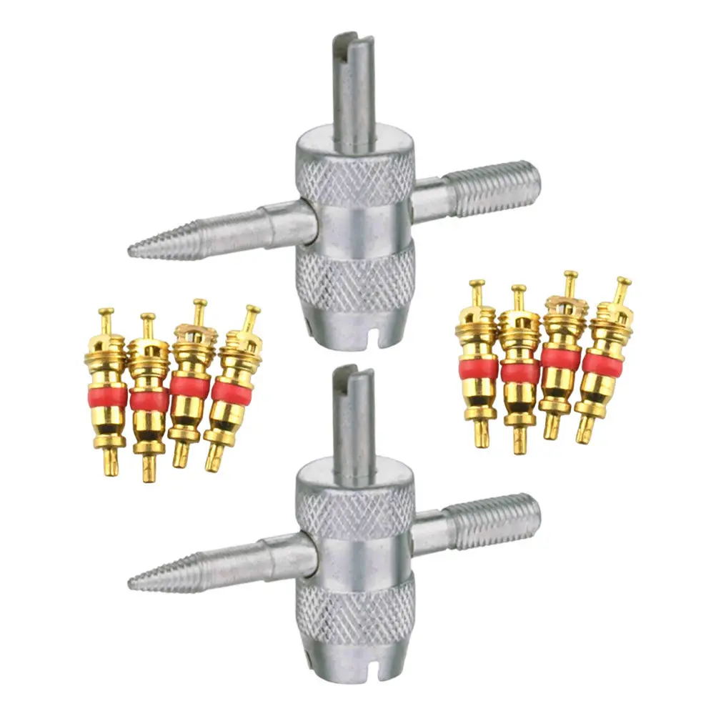 

Набор из 2 комплектов многофункциональных инструментов для вентилей шин 4-в-1: съемник и установщик вентилей, ключ для ремонта шин автомобиля