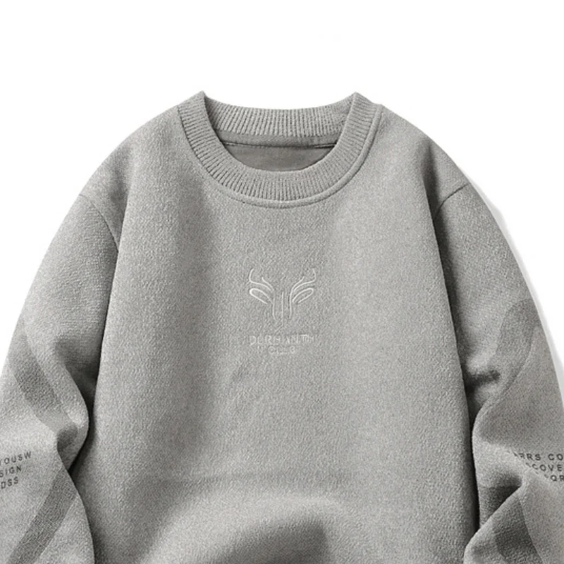 New Round Neck Wool T-shirt Fashion Coat Autumn Winter Sweater Pullover Sweatshirt Top Long Sleeve Streetwear Men Clothes Jumper