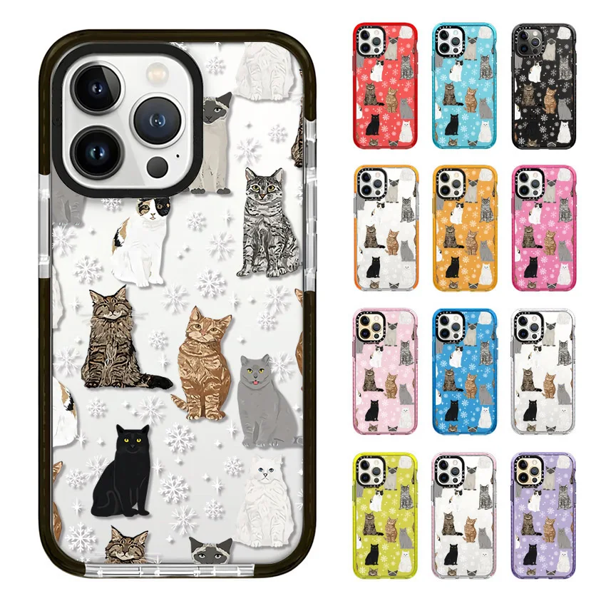 Funda de teléfono con diseño de gato y animales para iPhone 17 16 15 14 13 12 11 Pro Max XR 7 8 Plus SE 2020 2022 mini air, funda trasera suave de TPU a prueba de golpes