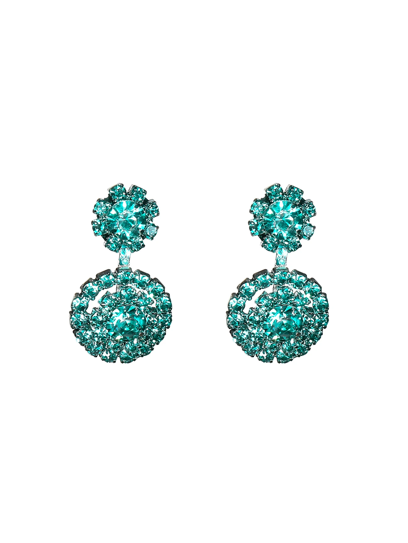 Tifan Blue CZ Crystal Earrings for Women Party Wedding Jewelry Gifts