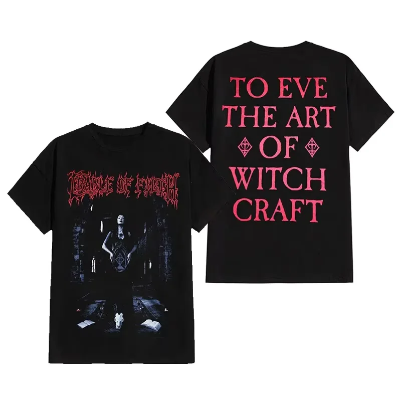 Classic Cradle of Filth Band Extreme Gothic Black Metal Casual T-Shirt Cotton Graphic Tee Men Women Summer Streetwear