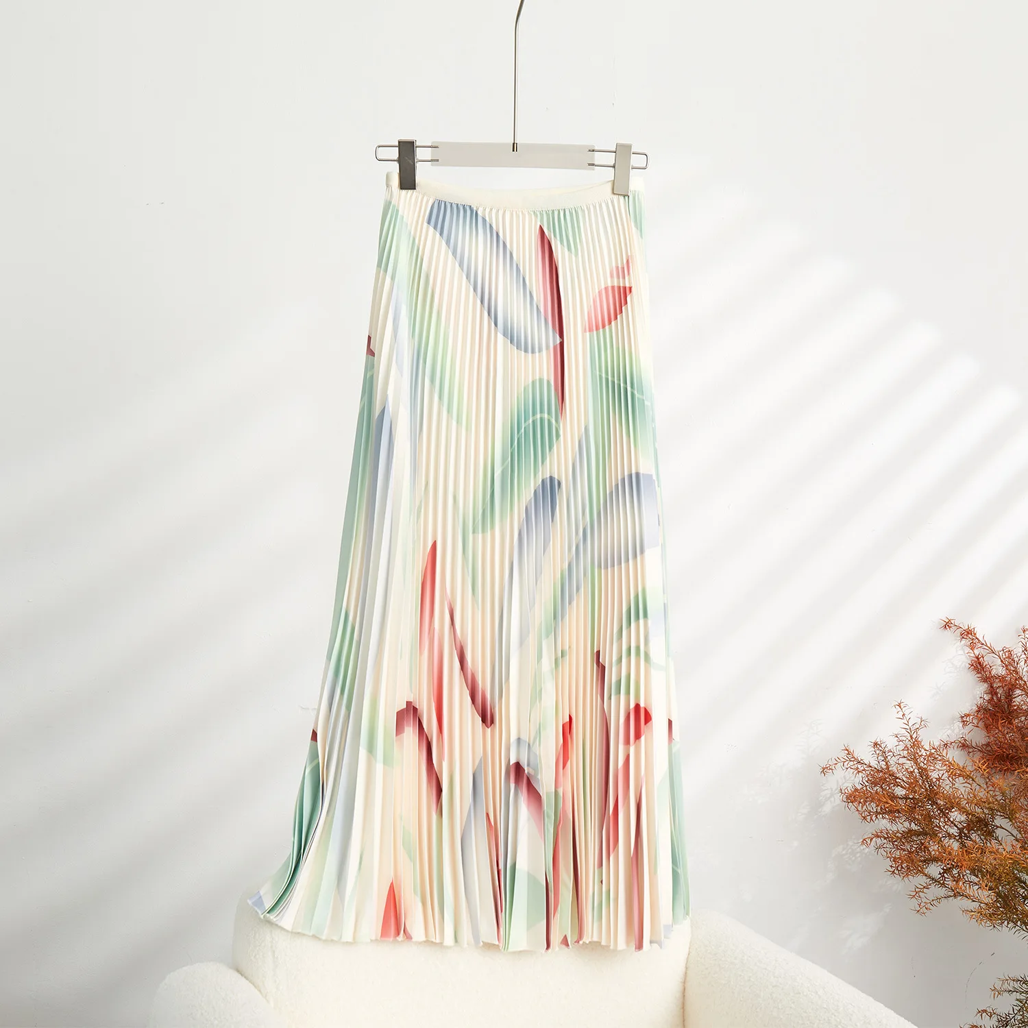 أزياء المرأة مطوي قميص قصير الأكمام عالية الياقة الصيف مطوي تنورة عارضة نمط مجموعة تنورة 2 قطعة مجموعة #2