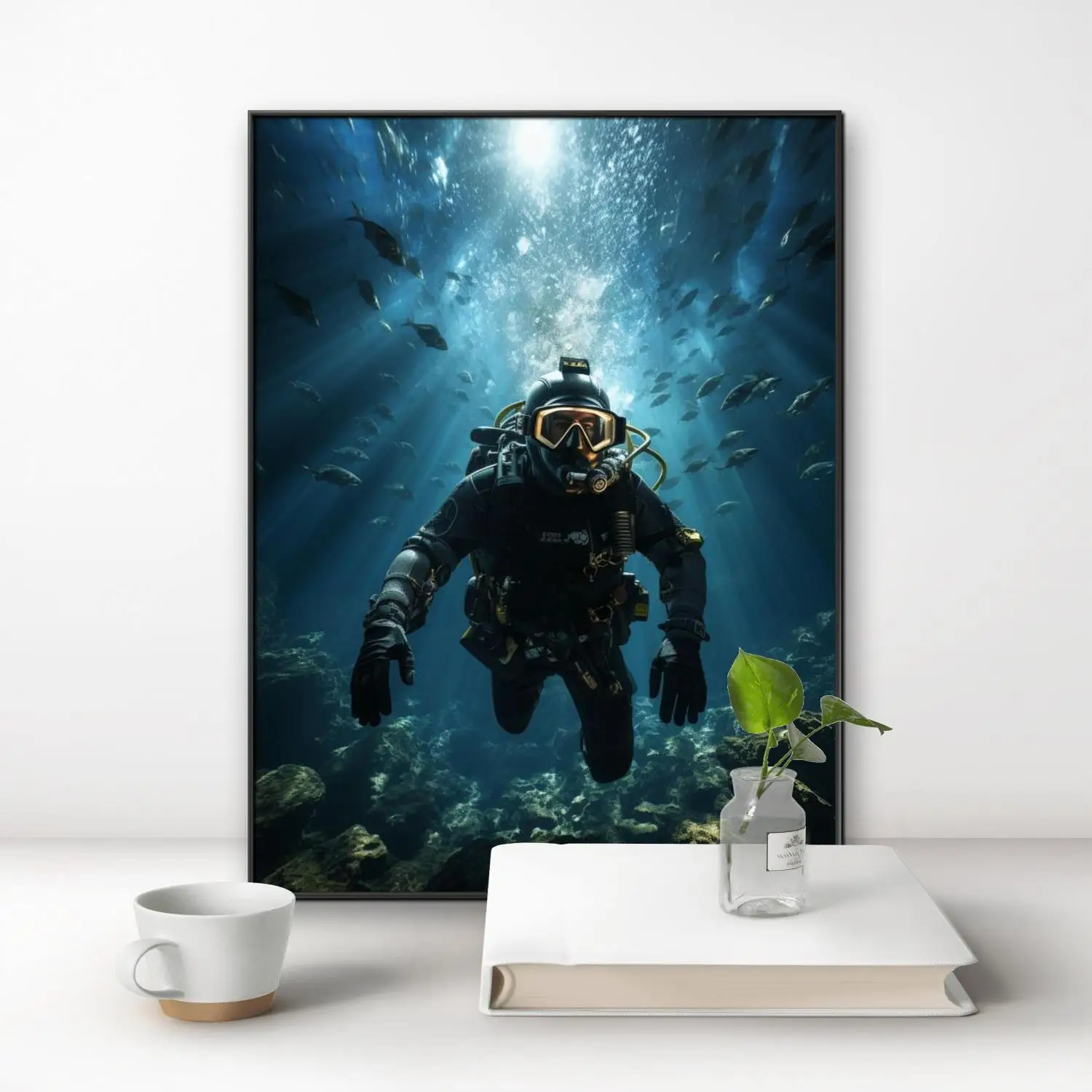 Underwater Diving 5D Diamond Painting Deep Sea Diving Coral Reef DIY Diamond Embroidery Room Wall Decor Gift for Divers