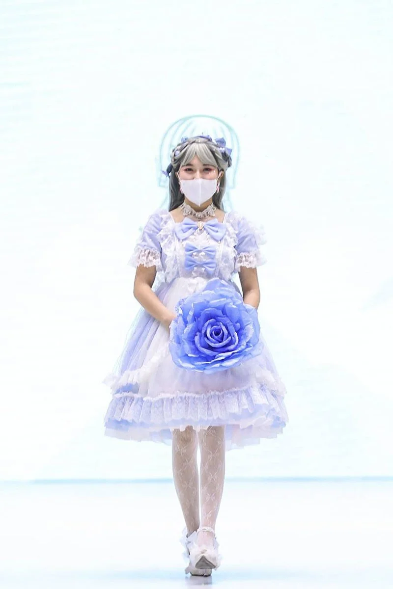 Francese romantico dolce stile Cosplay Lolita Op elegante ragazza Tea Party fiaba fantasia stella maglia pizzo arruffato manica a sbuffo vestito