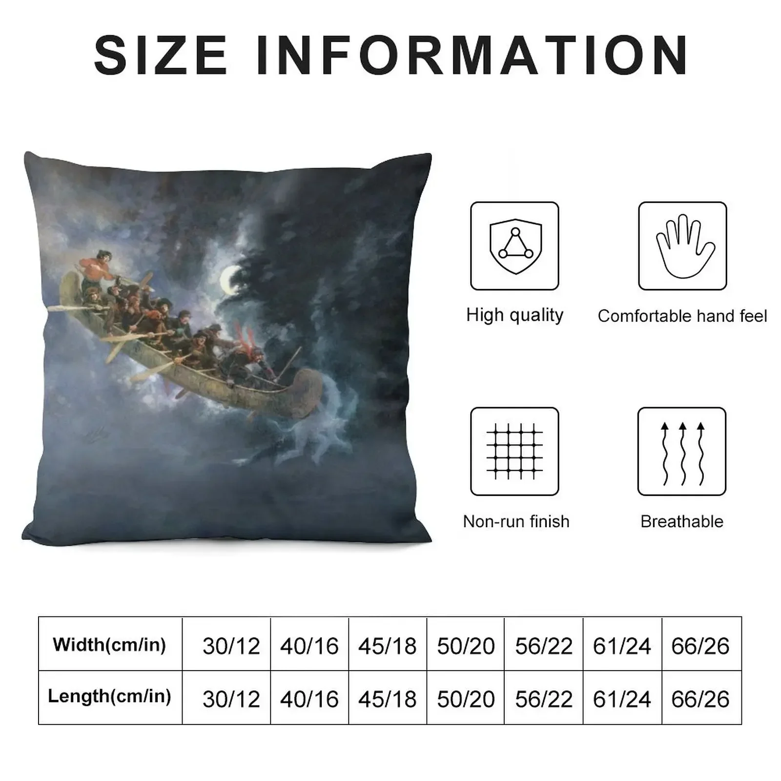 La Chasse-galerie The Bewitched Canoe The Flying Canoe French-Canadian Quebec legend painting by Henri Julien HD HI Throw Pillow