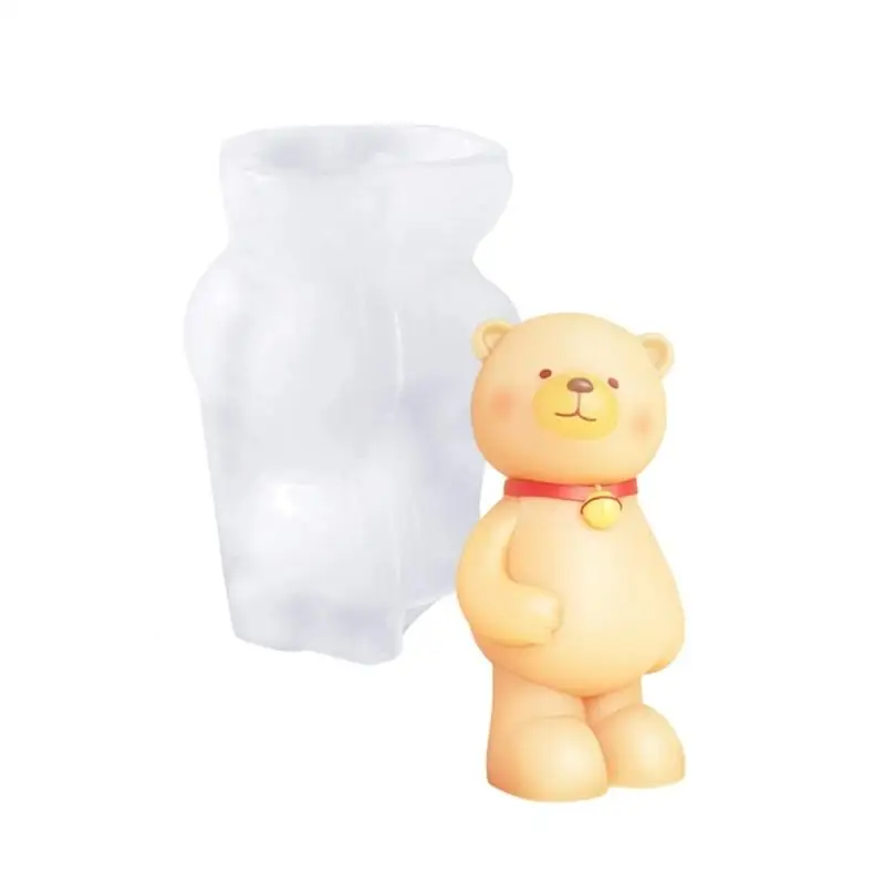 A52E Flexible Silicone Mold for Making Detailed 3D Bear Crafting Supplies
