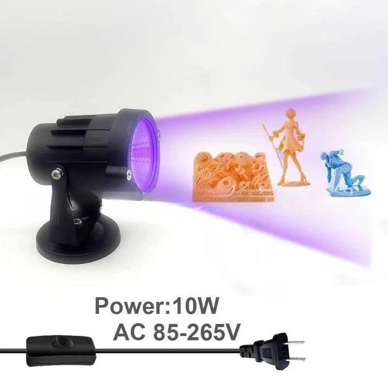 2026 405nm UV Black Light 10W 20W UV Curing Lamp for 3D Printing Photosensitive Resin Body Paint Fluorescent Light