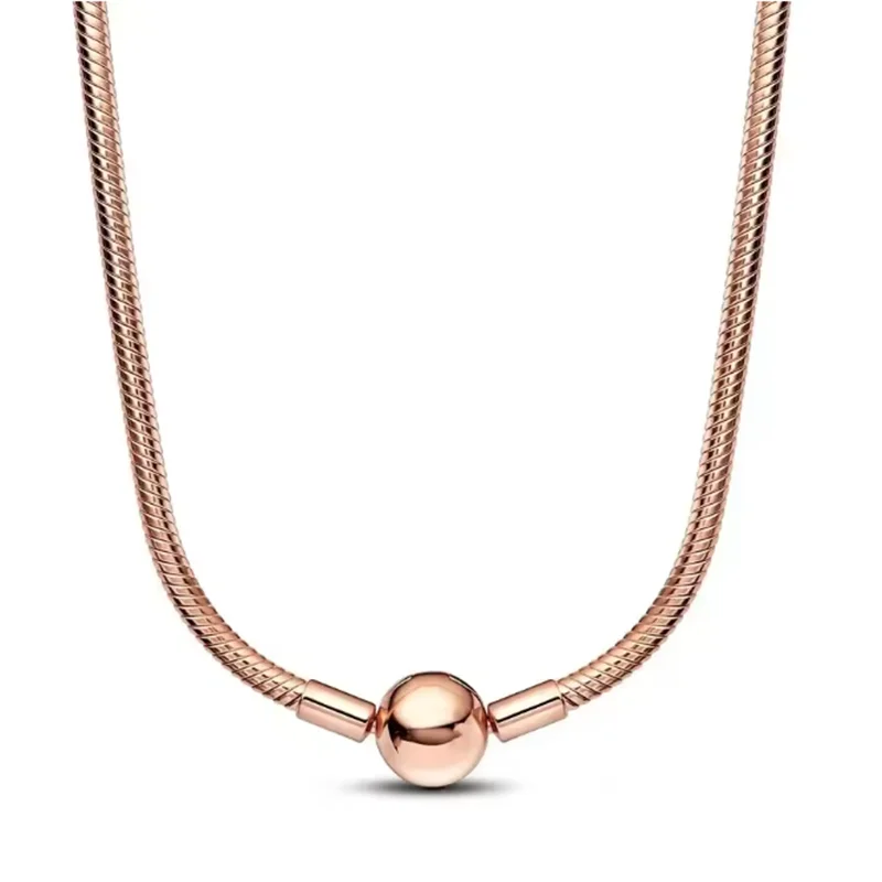 Bild 6: 2025 Trendige Mode 45-60CM Silberne Schlangenkette Halskette Anhänger Geeignet für Original-Perlenschmuck DIY Schmuck Geschenke