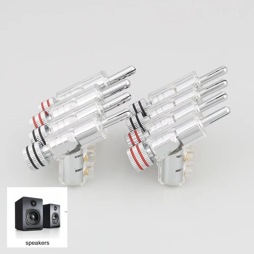 

High Quality Audiocrast Hi-End Rhodium Plated LOCK SPEAKER CABLE BANANA PLUG CONNECTOR DIY Speaker Cable