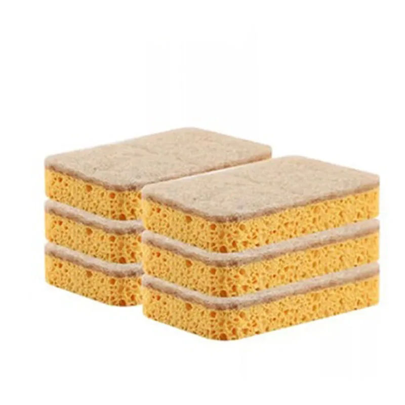 

4PCS Kitchen Wood Pulp Sponge Eraser Washing Dishes Cooktop Removes Rust Magic Dishwashing Cloth Home Kitchen Cleaning Tools