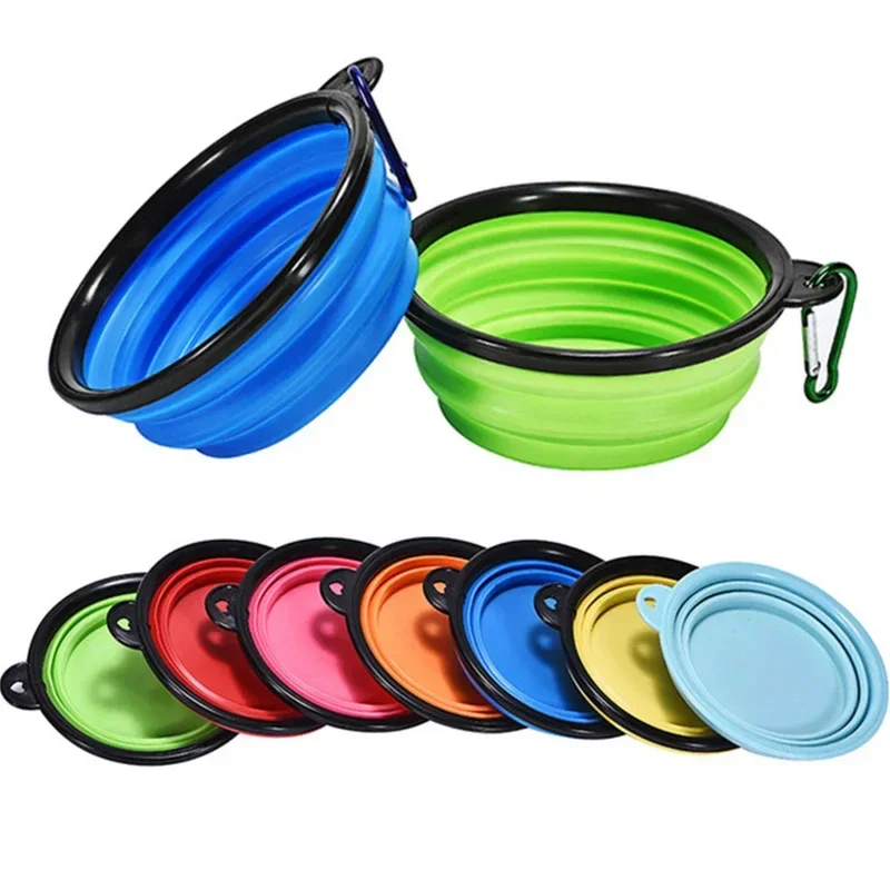

Folding Pet Bowl Dog Bowl With Carabiner Outdoor Camping Travel Portable Folding Supplies Dishes Cat Food Water Bowl Pet