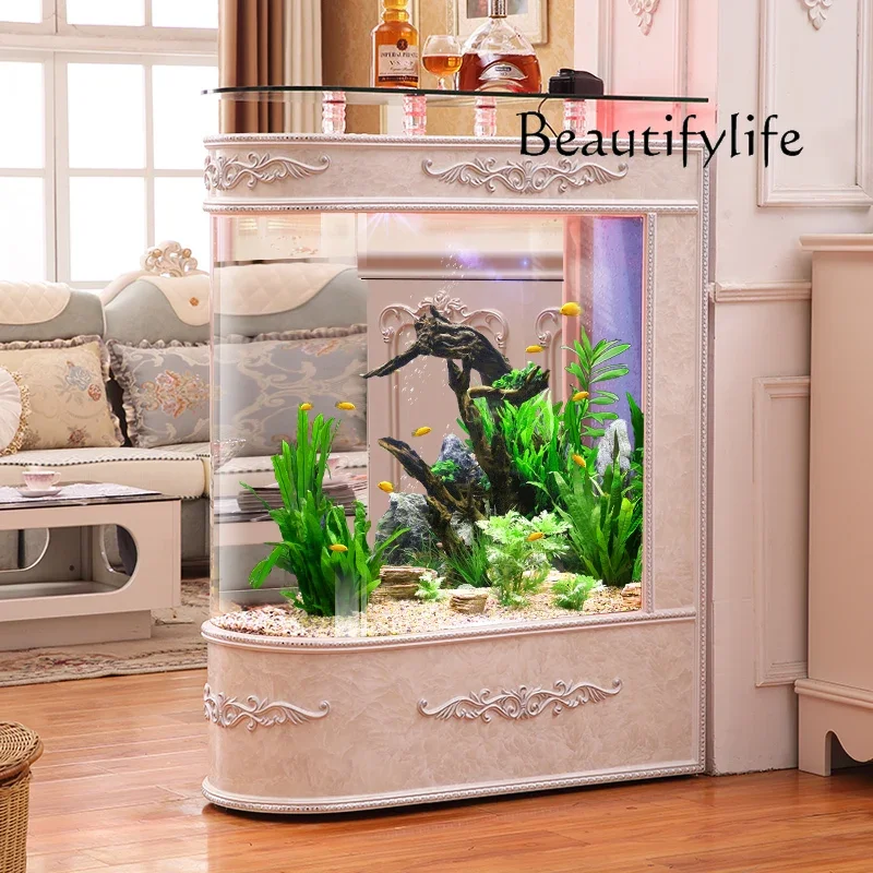 NV Fish tank living room European glass self-circulation partition aquarium water-free advanced sense W