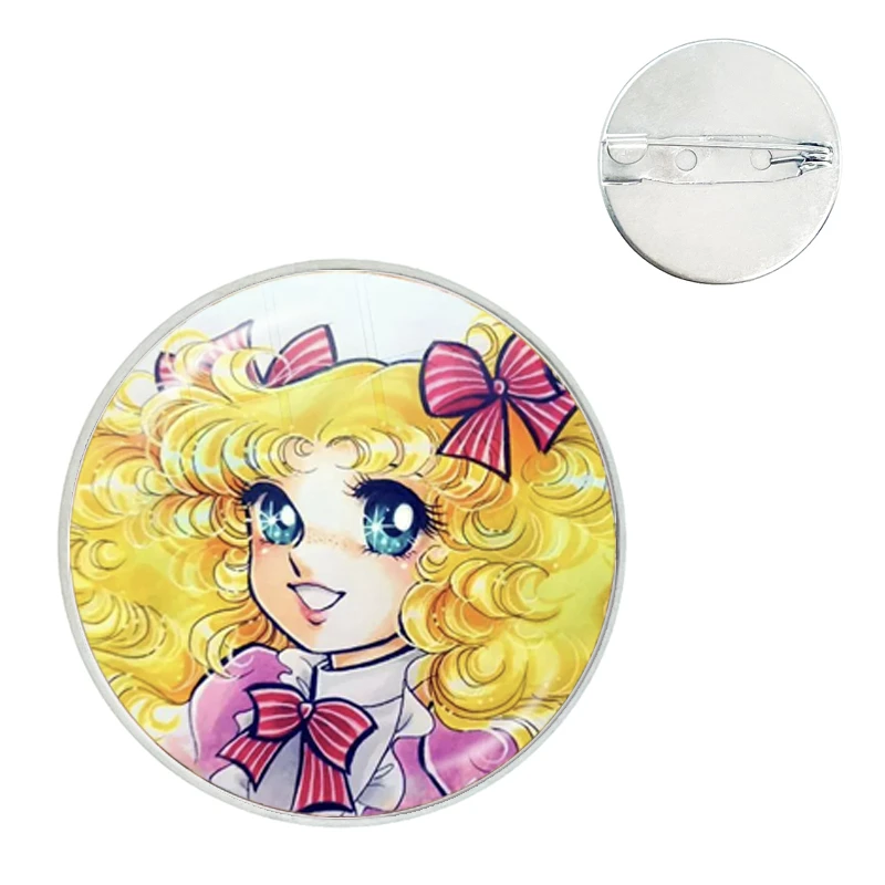 Anime Manga Candy Brooch Pins Badge Glass Gems Metal Pin For Clothes Hat Accessories