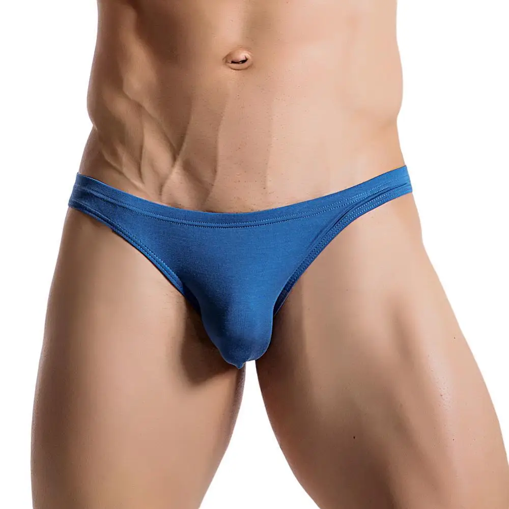Fashion Mens Briefs Sexy Low Waist Panties Bikini Briefs Soft Breathable Underwear Penis Pouch Underpants
