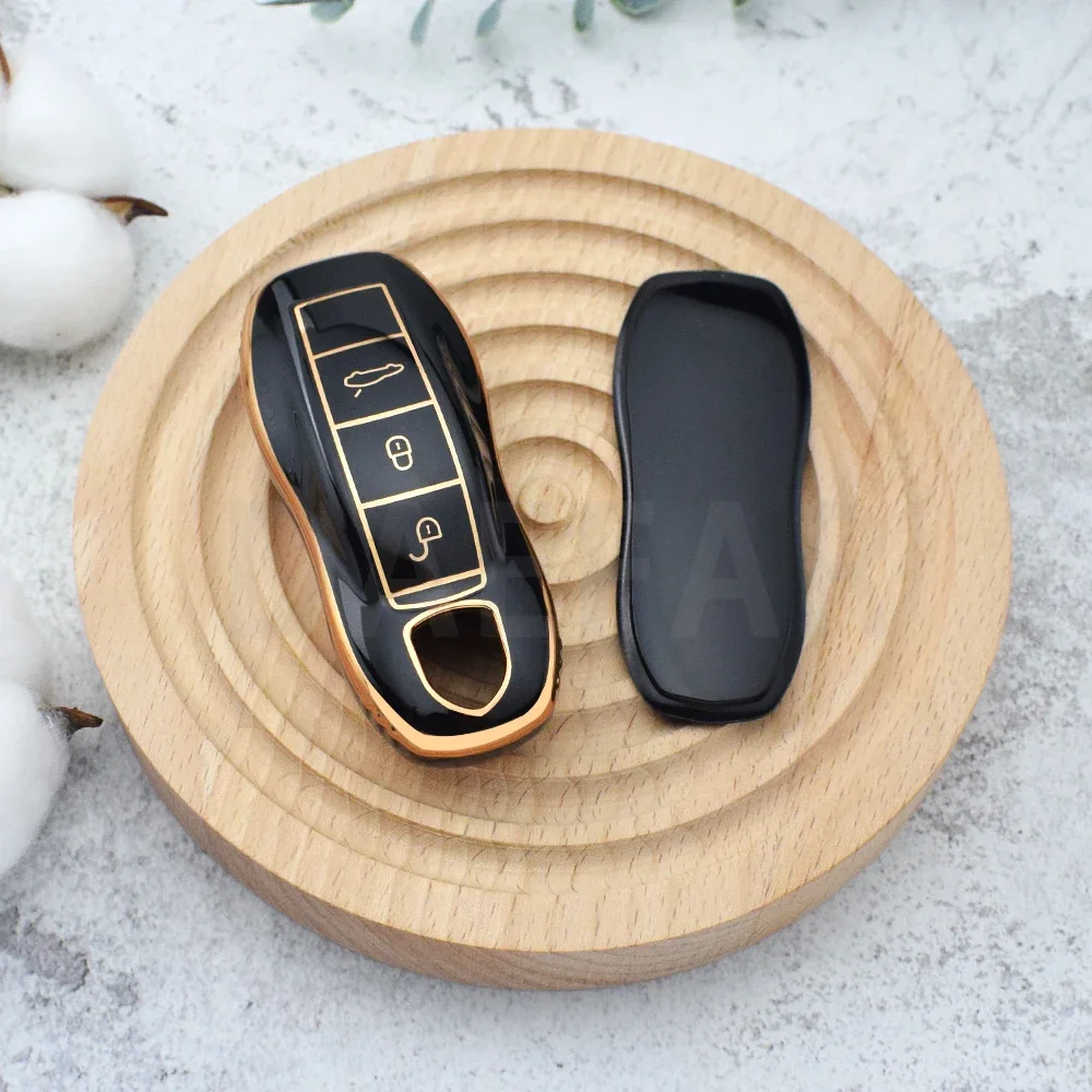 For Porsche Panamera Cayenne 971 911 9YA Macan Boxster 3 Buttons Car Key Cover Case Shell Holder Keyless Protection Accessories