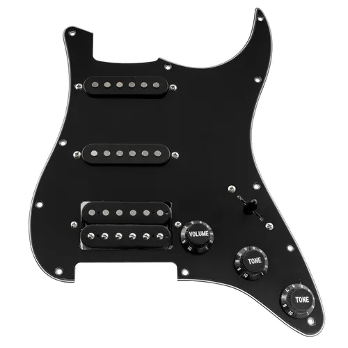 Musiclily Basic Golpeador ST-HSS estándar cargado precableado con juego de pastillas magnéticas Alnico 5 para guitarra eléctrica ST, 3 capas negro