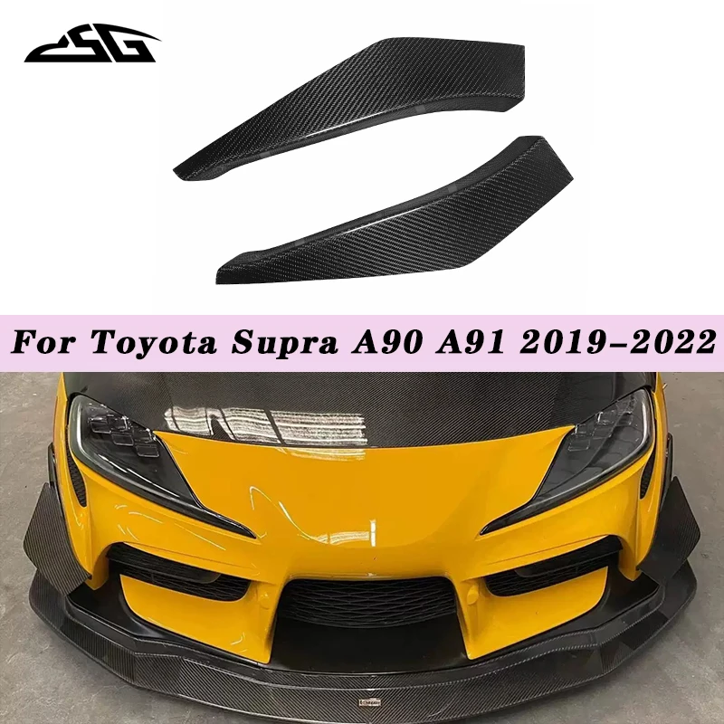 

Для Toyota Supra A90 A91 MK5: карбоновые накладки на передний бампер, канарды, сплиттеры, боковые винглеты в стиле Varis, комплект обвеса