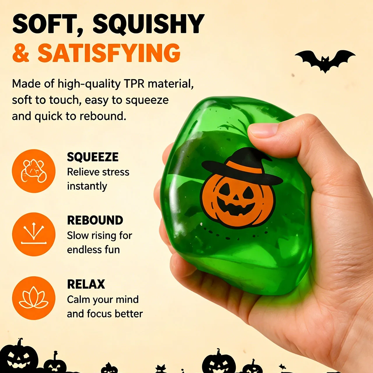 Cute Office Desk Accessories Spooky Ghost Ice Cube Squishy Slow Rising Gadget Funny Halloween Gag Gift Event Party Favors view 4