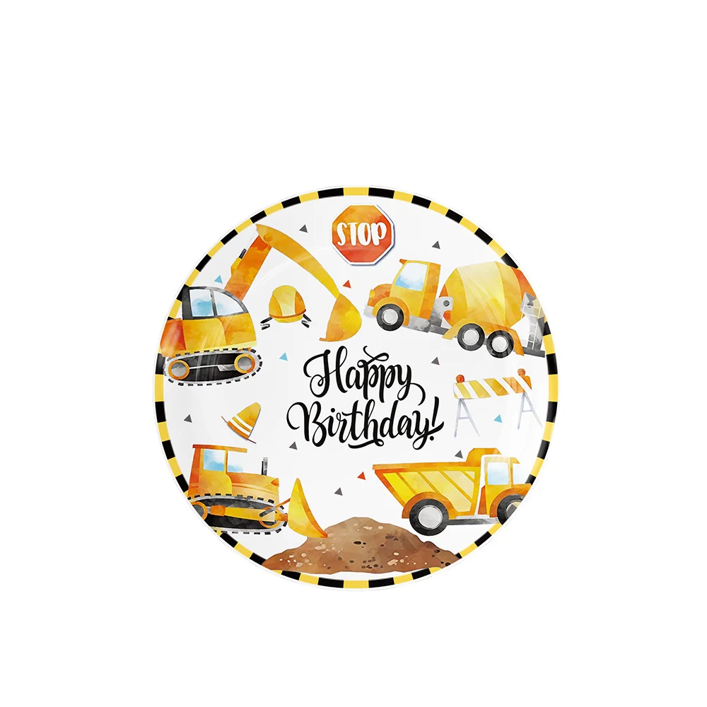 Engineering Theme Birthday Party Decorations Disposable Tableware Set Paper Plates Napkins Cups