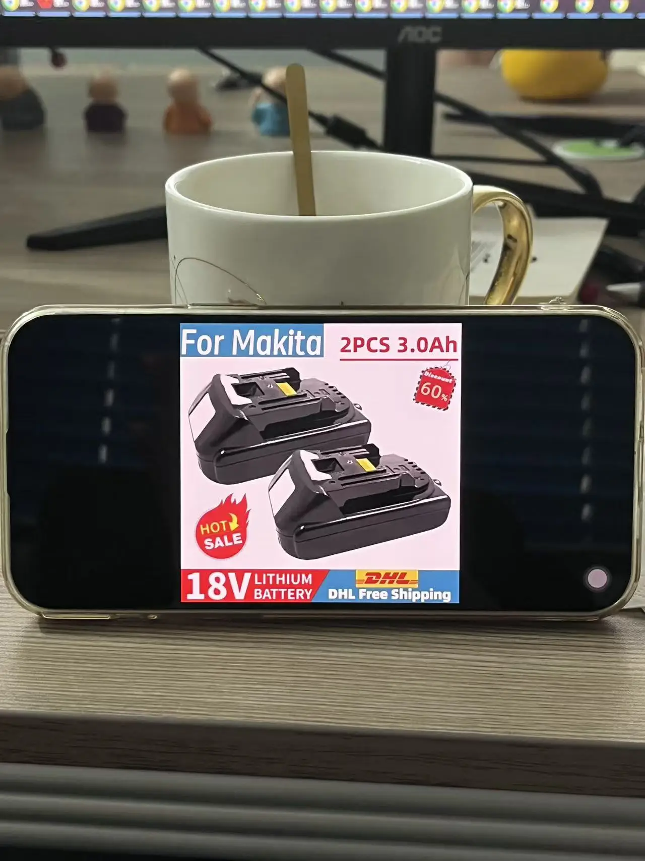 

18V for Makita 3Ah Battery BL1850 BL1840 BL1830B BL1850B BL1860 BL1815 Replacement 3000mAh Lithium Battery