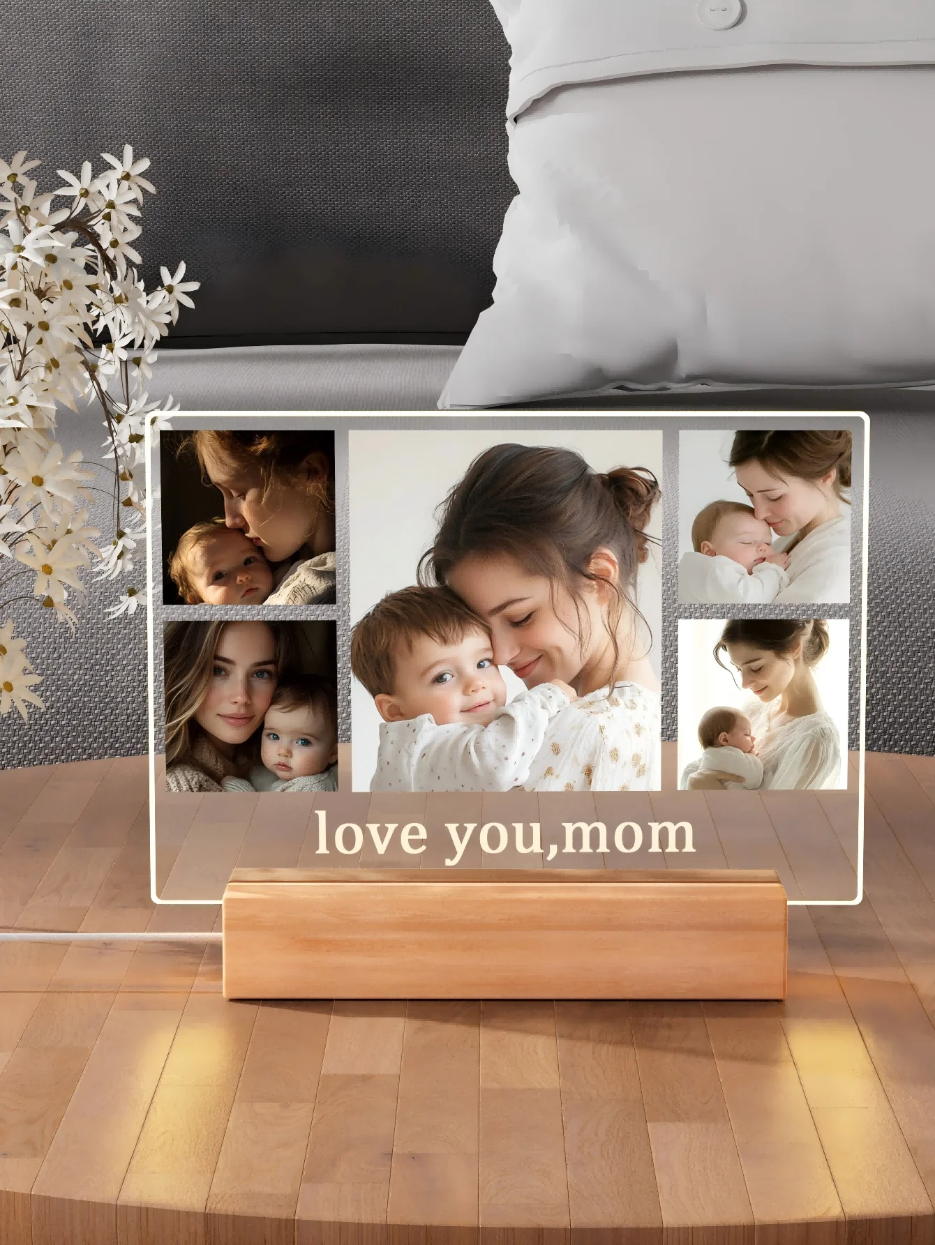 صورة مخصصة غير متماثلة ثلاثية الأبعاد لتزيين غرفة النوم وأضواء ليلية، وديكورات العطلات، وهدايا للأصدقاء والعائلة