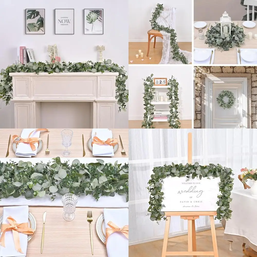 

6 футов искусственные эвкалиптовые гирлянды, 10 шт., искусственная зелень для свадеб, домашнего декора и фонов для вечеринок