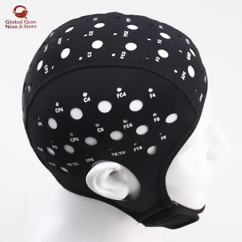 10/20 System Electrode Placement 64-Channel Helmet Brain Activity Monitor Hypoallergenic Soothing Fabric Universal 2.0mm