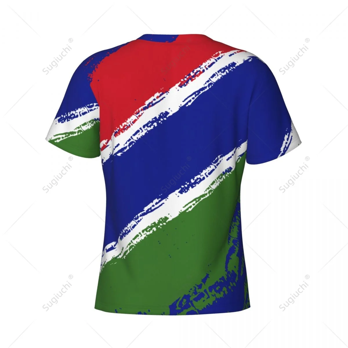 Custom Name Nunber Gambia Flag Color Men Tight Sports T-shirt Women Tees jersey For Soccer Football Fans