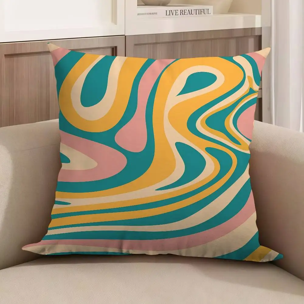 

Colorful Flowing Patterns Pillow Gift Home Office Decoration Bedroom Sofa Car Cushion Cover Case 45x45