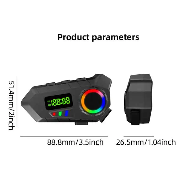 Y30A Motorcycle Helmet Headset with FM Radio, LCD Display, Bluetooth 5.4, Motorcycle Helmet Headset, IP65 Waterproof