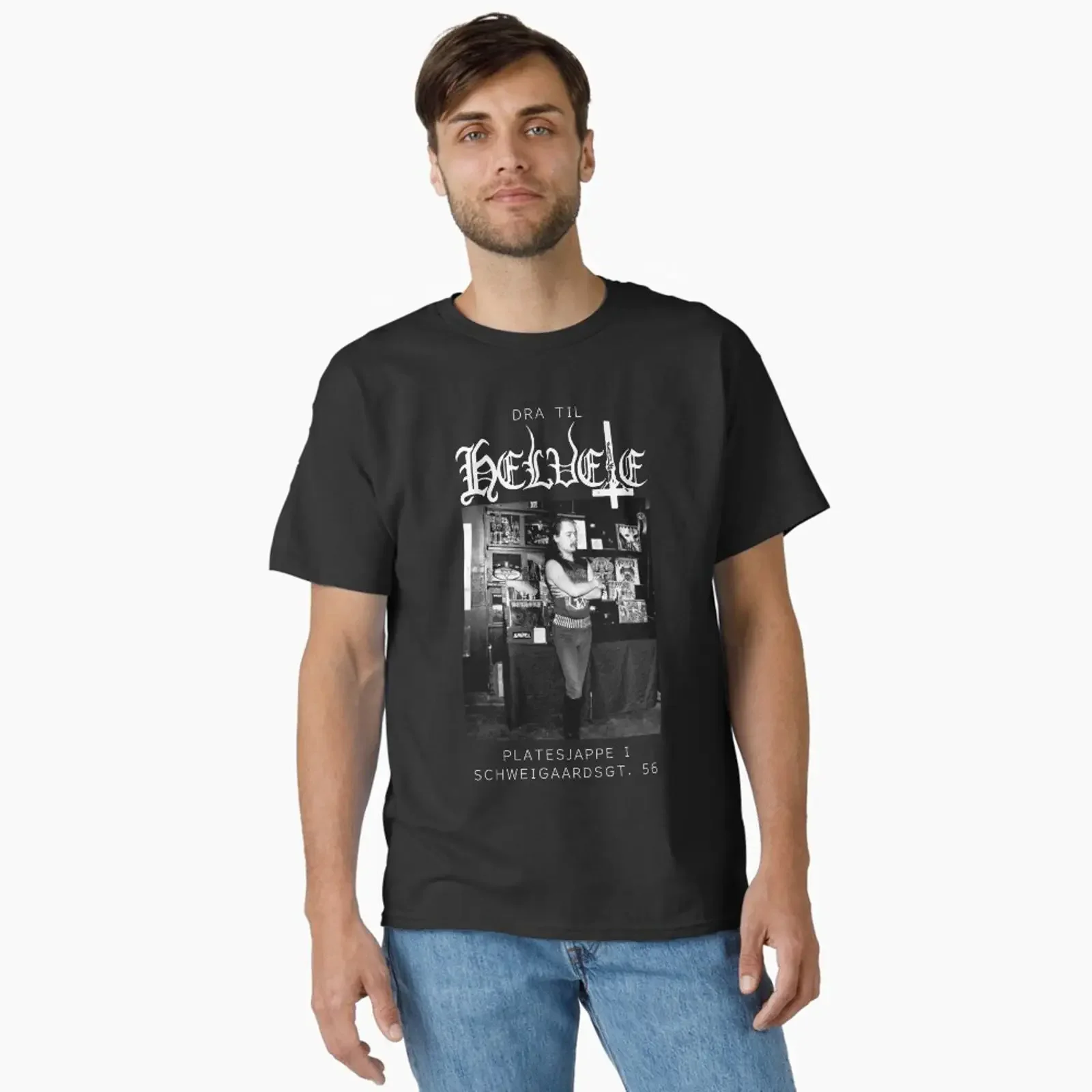 Preview of the artwork Classic T shirt created and sold by blackmetalflame vintage Washed Top For Everyday Wear Breathable