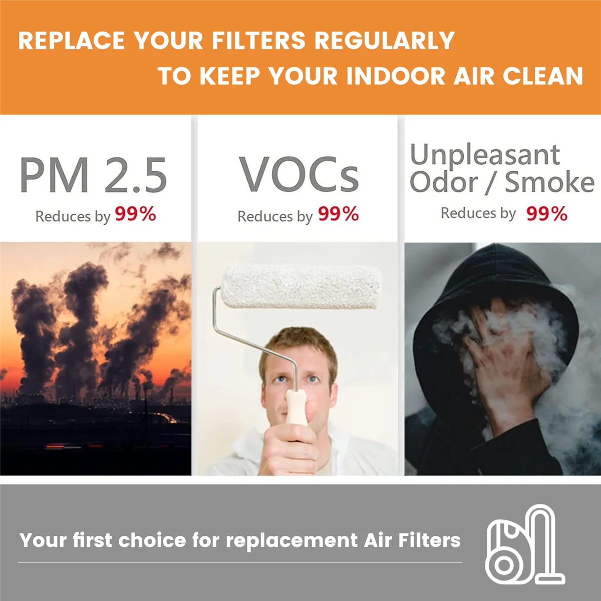 Filtro de repuesto para aspiradora Ridgid VF4000, 5-20 galones y más grande, 2 paquetes