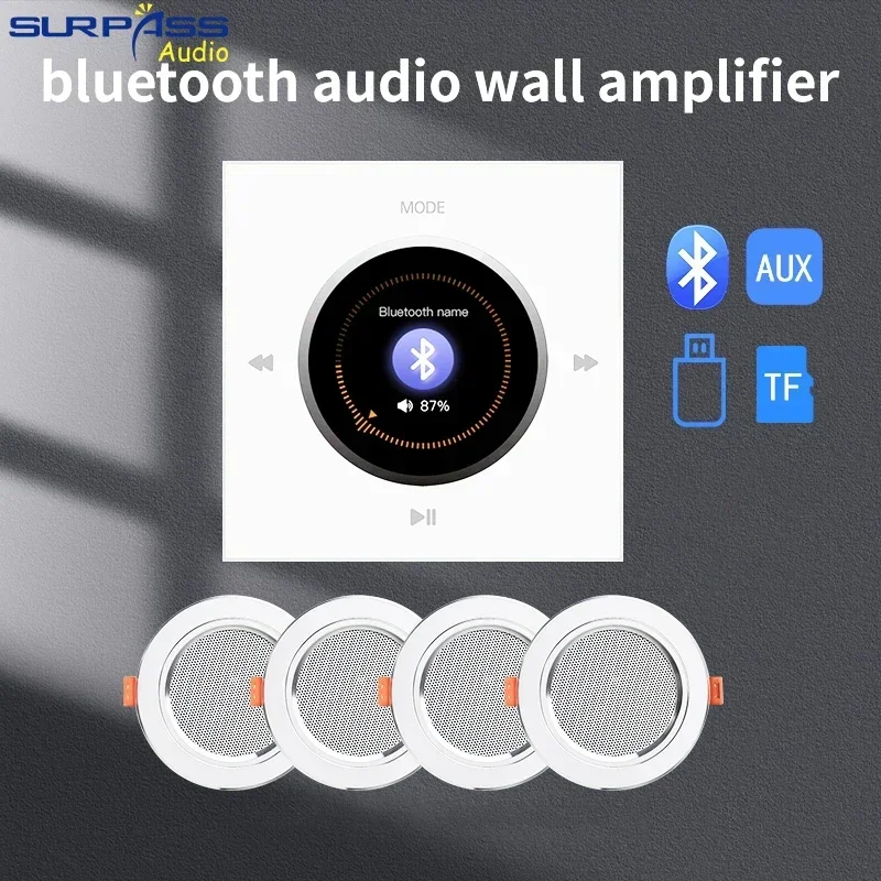 Smart Home Bluetooth Mini Wall Amplifier 86 Type Hifi Professional Background Music System Mount Stereo Amplificador De Parede