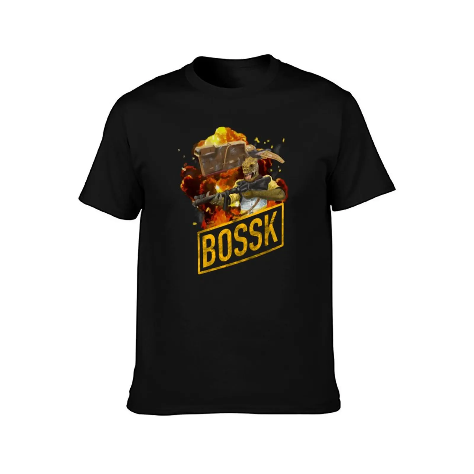 BOSSK with his ship Hound’s Tooth T-Shirt Classic Graphic Short Sleeve Top T-Shirt