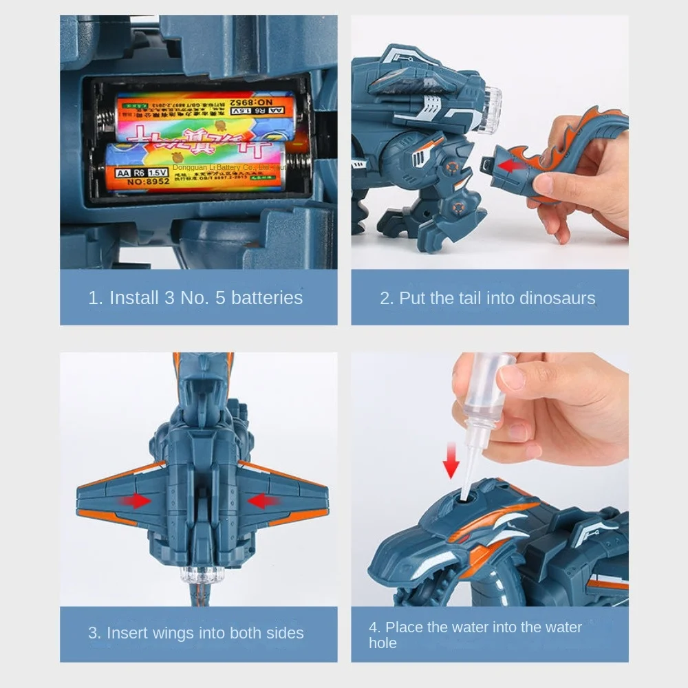 Animal Model Electric Dinosaur Spray Mechanical Interactive Spray Dragon Toys Cool Light Water Spray Simulation Spray Dragon