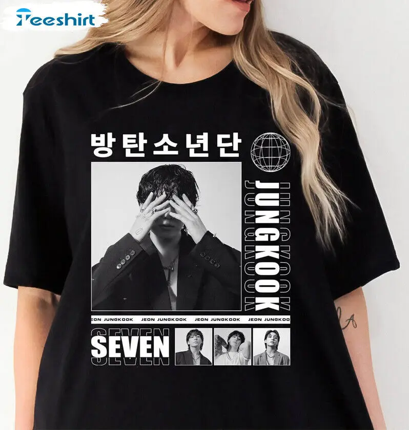 

Kpop JUNGKOOK футболка соло семь унисекс белая хлопковая черная футболка