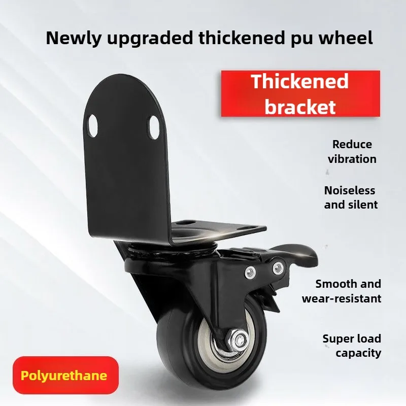 2Pcs 1.5/2 inch L-Shaped Bracket Side Mount Casters Wheels ,Furniture Casters,for Cots,Flower Stands,Desks Trolley Cabinet