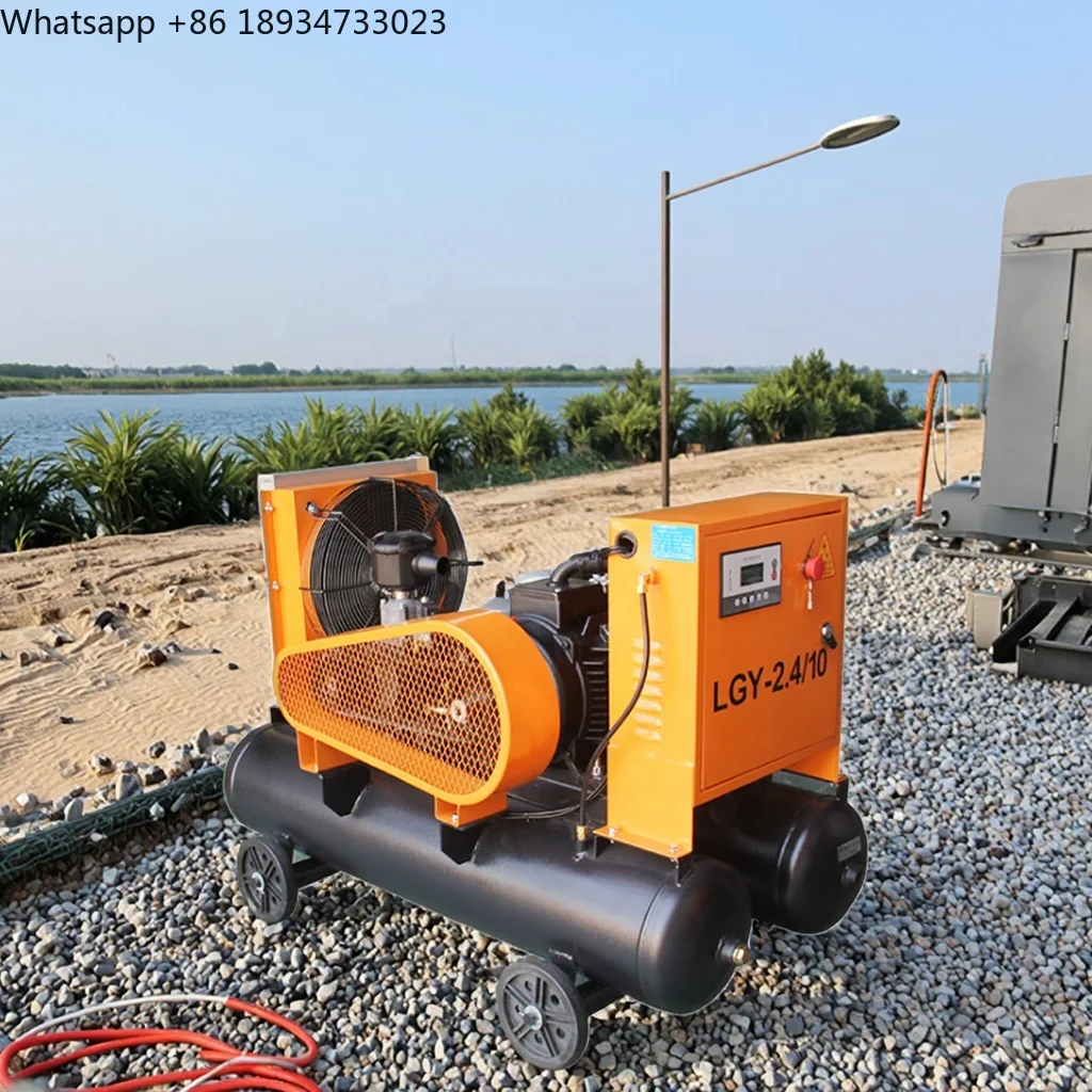 Twin-tank Screw air Compressor Mining Electric Rock Drill Compressor with Jack Hammer