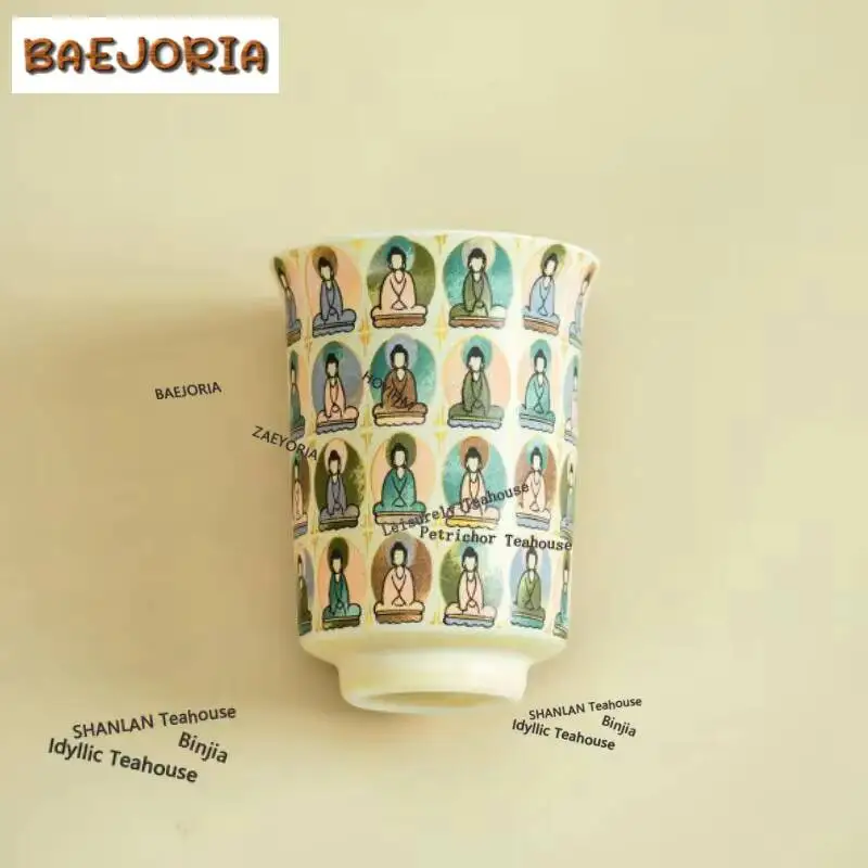 85ml Dunhuang Thousand Buddha Teacup Boutique Tea Bowl Mug Tea-tasting Personal Cup Chazhan Master Cups Teaware Craft