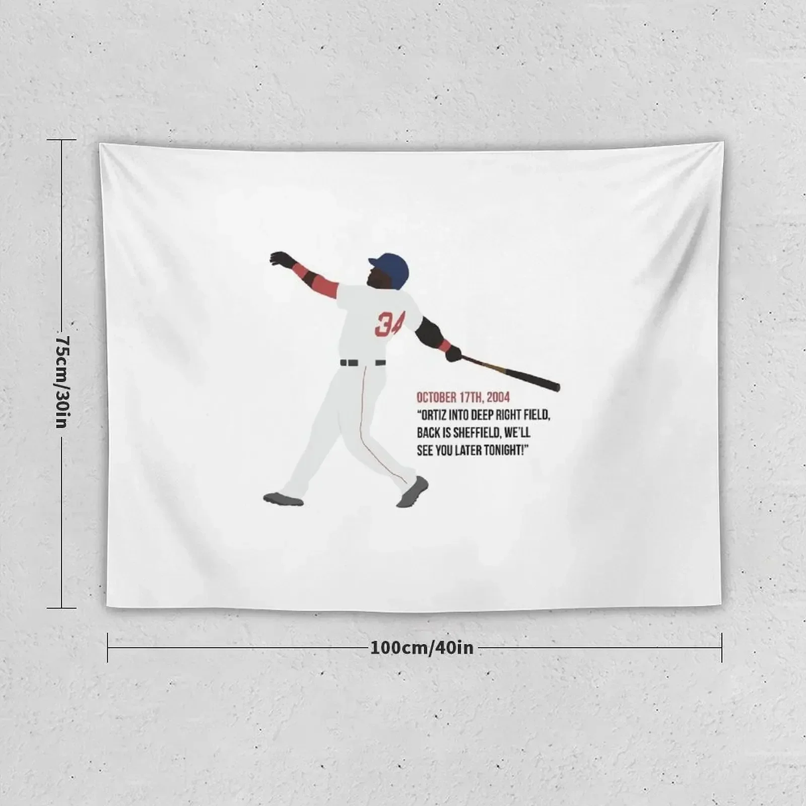 David Ortiz 2004 Quote Tapestry On The Wall Bedroom Organization And Decoration Decor For Bedroom Tapestry