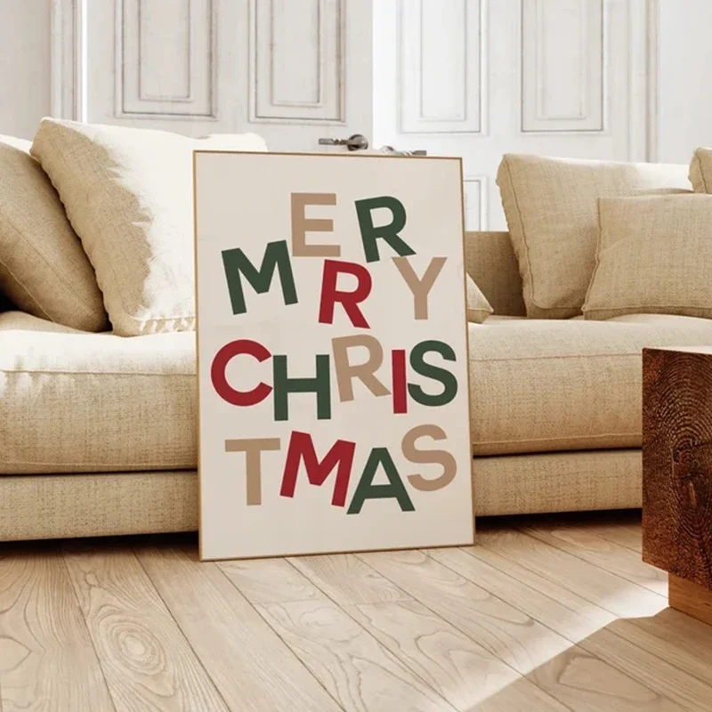 Multiple sizes 1pc frameless Canvas Painting,1pc frameless Canvas Painting Retro Funny Christmas Trendy Art Posters Canvas Paint
