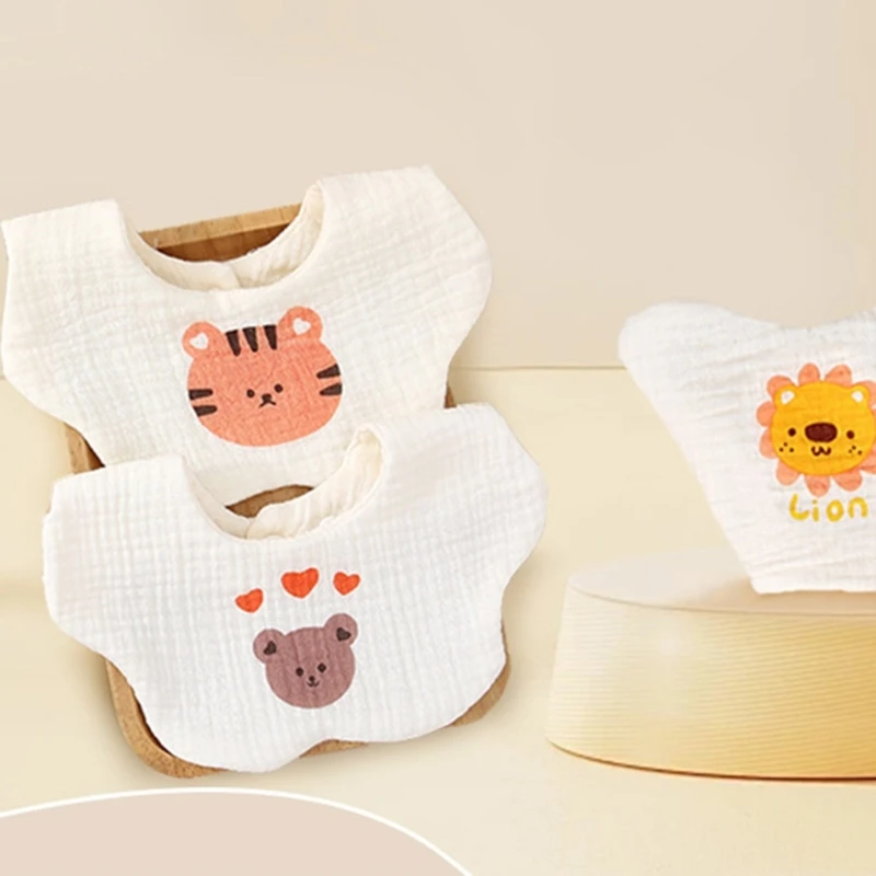 

Cotton Drooling Apron 360 Degree Rotating Burp Cloths Feeding Bib Petal Nursing Bib with Cartoon Pattern for Baby 24BE